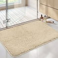 thumbnail image 4 of FRAMICS Vintage Lace Shower Curtain Sets with Rug and Hooks, Waterproof Fabric Semi Sheer Leaf Floral Bathroom Sets, Mold Resistant, Beige, 4 of 9