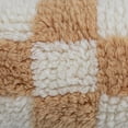 thumbnail image 4 of Creative Co-Op Hand-Woven New Zealand Wool and Cotton Shag Lumbar Pillow with Cotton Back, Cream and Tan Color Check, 4 of 5
