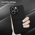 thumbnail image 2 of iPhone 13 Pro Max Case Card Holder Black Liquid Silicone Soft Screen Protector Cover Shockproof Anti Scratch Microfiber Lining Full Body Protection Shell, 2 of 12