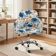 thumbnail image 2 of Whosucclay Flower Watercolor Print Swivel Accent Chair Covers, Water Resistant Swivel Arm Chair Protector Universal Office Desk Chair Sliopcover for Office, Living Room, Banquet, 2 of 7
