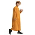thumbnail image 7 of ANINEO Boy's Arab Solid Color Thobe Long Sleeve Kaftan Embroidered Robe Arabic Abaya Thobe, 7 of 7