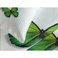 thumbnail image 4 of Ambesonne Green Quilted Bedspread Set 3 Pcs, Spring Butterfly, Queen Size, Lime Green Fern Green, 4 of 5