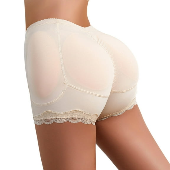 Padded Underwear for Women Butt Lifter Panties Booty Pads Butt Enhancer Lace Boyshorts Shapewear Fleshtints S