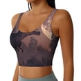 thumbnail image 2 of Daiia Dinosaur Moonlit Forest Printed Women's Sports Bra, Breathable Activewear Bra with U-Back Design and Removable Pads, Comfortable and Supportive for Yoga, Workout-Medium, 2 of 8