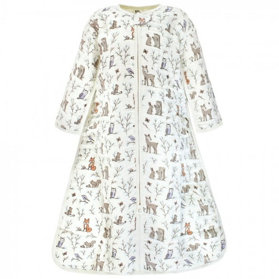 Hudson Baby Infant Girl Long Sleeve Muslin Sleeping Bag, Wearable Blanket, Sleep Sack, Enchanted Forest, 0-6 Months