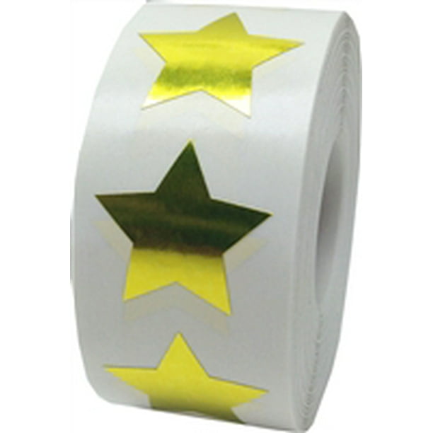Gold Star Shaped Stickers 1" Inch Wide 500 Pack