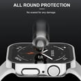 thumbnail image 2 of 2 Pack Hard Case Compatible with Apple Watch 45mm Series 8 Series 7 with Tempered Glass Screen Protector, Silver/Clear Ultra-Thin Durable Protective Cover for iWatch, 2 of 5