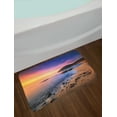 thumbnail image 2 of Beach Bath Mat, Famous Mediterranean Sun Rise on the Beach with Pebbles Tourism Serene View Print, Non-Slip Plush Mat Bathroom Kitchen Laundry Room Decor, 29.5 X 17.5 Inches, Multicolor, Ambesonne, 2 of 2