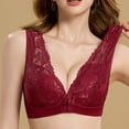 thumbnail image 4 of Hilenly Women's Lace Bralette Front Closure Bras Wireless Lace Bra Deep V Push Up Bras, 4 of 6