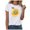 White, variant on Women's T Shirts Dragonfly Sunflower Print T-Shirt Crew Neck Tops Summer Dressy Casual Blouses