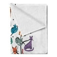 thumbnail image 2 of Cartoon Soft Flannel Fleece Throw Blanket, Cat Tree Various Kitties on the Branches Little Paws Childish Cheerful Art Work, Cozy Plush for Indoor and Outdoor Use, 50" x 70", Multicolor, by Ambesonne, 2 of 5