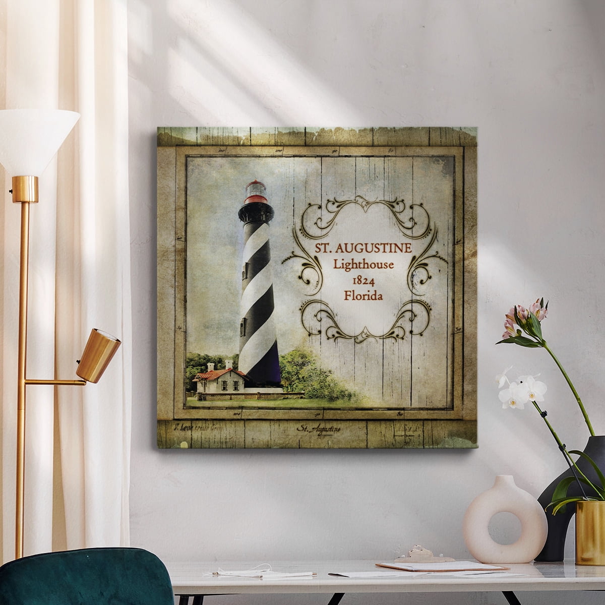 Wexford Home Florida Lighthouse IX-Premium Gallery Wrapped Canvas, 24" x 24" - Ready to Hang