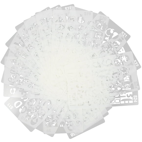 Shisuyan 24 Pcs Pochoirs Lettres Pochoirs Alphabet Anglais Pochoirs de Peinture Ajourée Bricolage Scrapbooking Pochoirs Graffiti