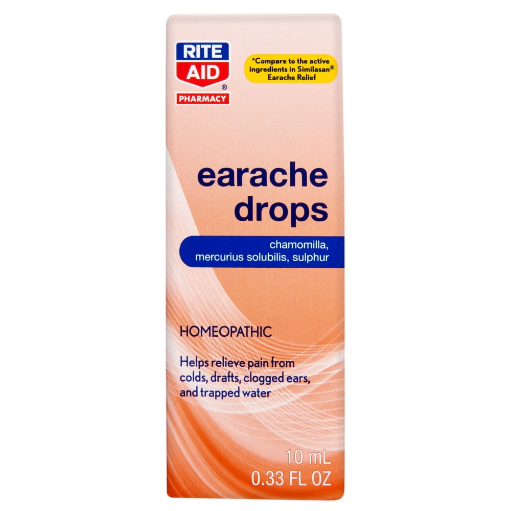 Rite Aid Earache Drops, Helps Relieve Pain From Colds, Drafts, Clogged