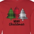 thumbnail image 4 of Inktastic Merry Christmas Plaid Trees Long Sleeve T-Shirt, 4 of 5