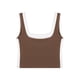 thumbnail image 4 of ATHLECHIC Top de tanque corto ajustado para mujer, con escote cuadrado y bloque de color, camisón deportivo para el verano, color marrón, 4 of 5