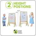 thumbnail image 2 of Little Partners Contempo Art Toddler Easel - Adjustable Height Two-Sided Paint Station for Kids with Chalk Board, Magnetic Dry Erase Board, Paper Holder, Paint Containers - Natural, 2 of 10