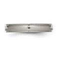 thumbnail image 3 of Titanium 4mm Beaded Edge Ring Man Wedding Classic Milgrain Beadsed  For Dad Mens  For Him, 3 of 10