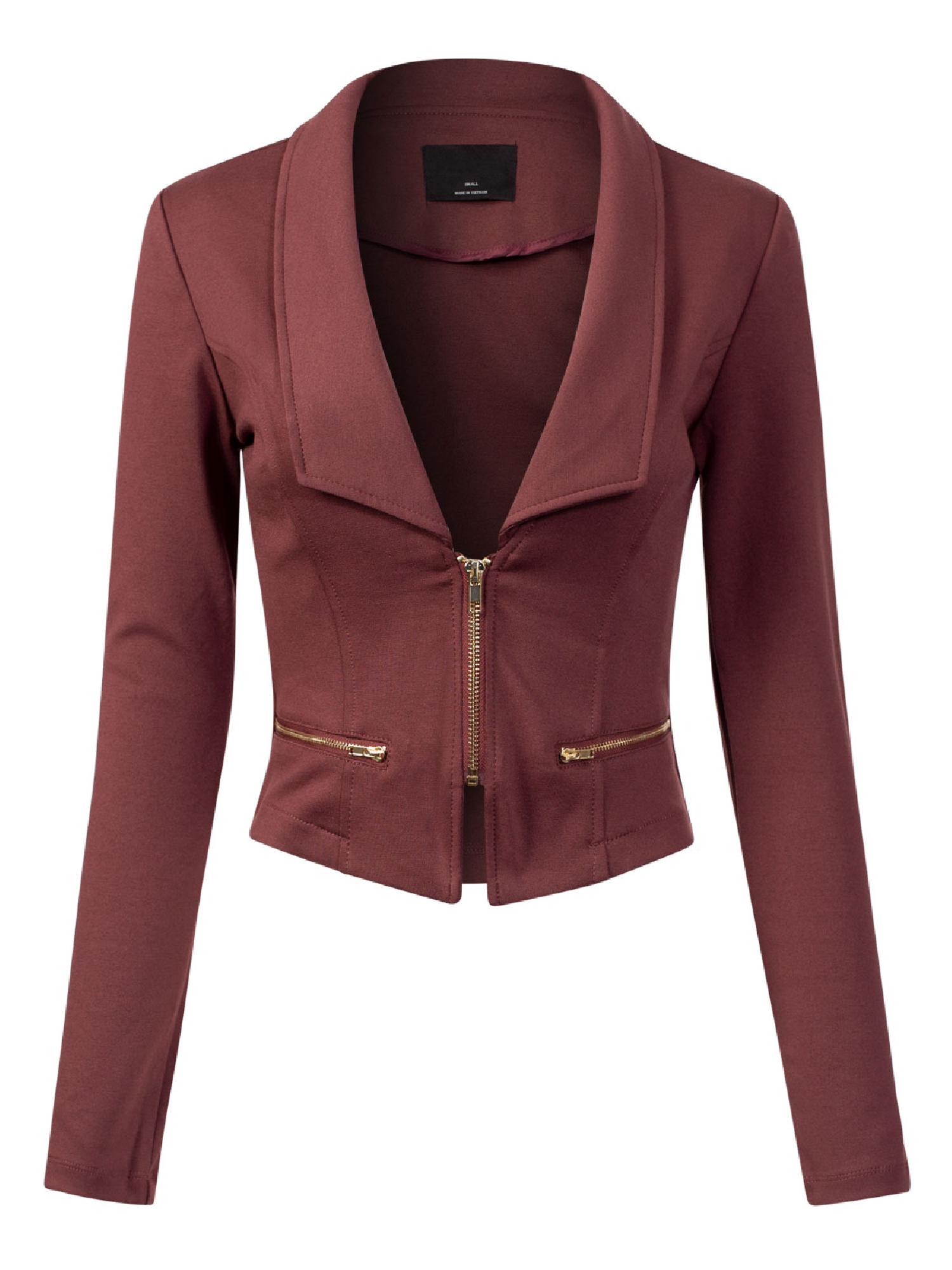 zip up blazer womens