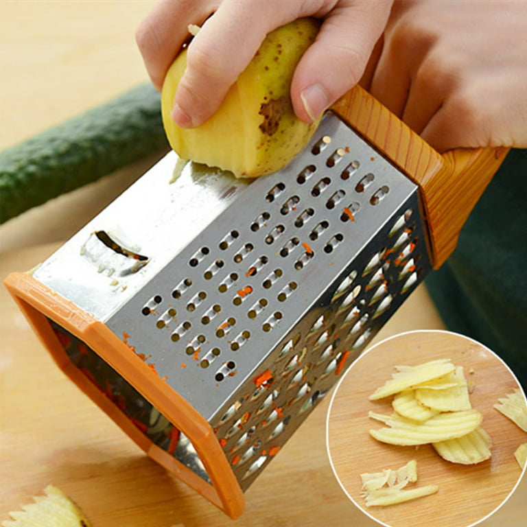 Stainless Steel 6-Sided Planing Multifunctional Vegetable Grater Small Cheese Grater Stick Grater Grater Plate Steel Cheese Grader for Kitchen Cheese