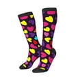 thumbnail image 2 of Vsdgher Colorful Hearts Print Thigh High Socks Extra Long Stretchy Sock Women Over Knee High Opaque Stocking Daily Wear, 2 of 5