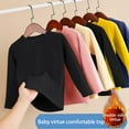thumbnail image 4 of Minnieouse Ropa interior térmica para niños y niñas, ropa de dormir gruesa, camisetas de Color sólido, ropa de casa y agradable a la piel de manga Ropa interior Negro, Altura 110-120cm 120 Minnieouse AP013637-05, 4 of 6