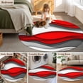 thumbnail image 6 of Red Grey Ombre Large Area Rugs for Bedroom Living Room, Soft Non Slip Carpet Bedside Rug, Abstract Modern Moire Art Geometric Round Floor Cover Kitchen Accent Rug 3.3' for Dining Room/Office, 6 of 9