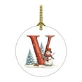 thumbnail image 5 of CuiLiyq 26 Initial Letters Christmas Tree Pendant, Xmas Round Ornaments with Rope Personalized Monogram Decorations, for Christmas Party Gifts DIY Decor (Acrylic, Letter-V), 5 of 5