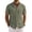 Army Green, variant on Domzest Men's Short Sleeve Button Down Shirt Casual Textured Cuban Collar Shirts with Chest Pocket Army Green L