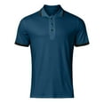 thumbnail image 4 of Sngxgn Men's Slim Fit Short Sleeve Solid Soft Cotton Polo Shirt(Blue,XXXXL), 4 of 4