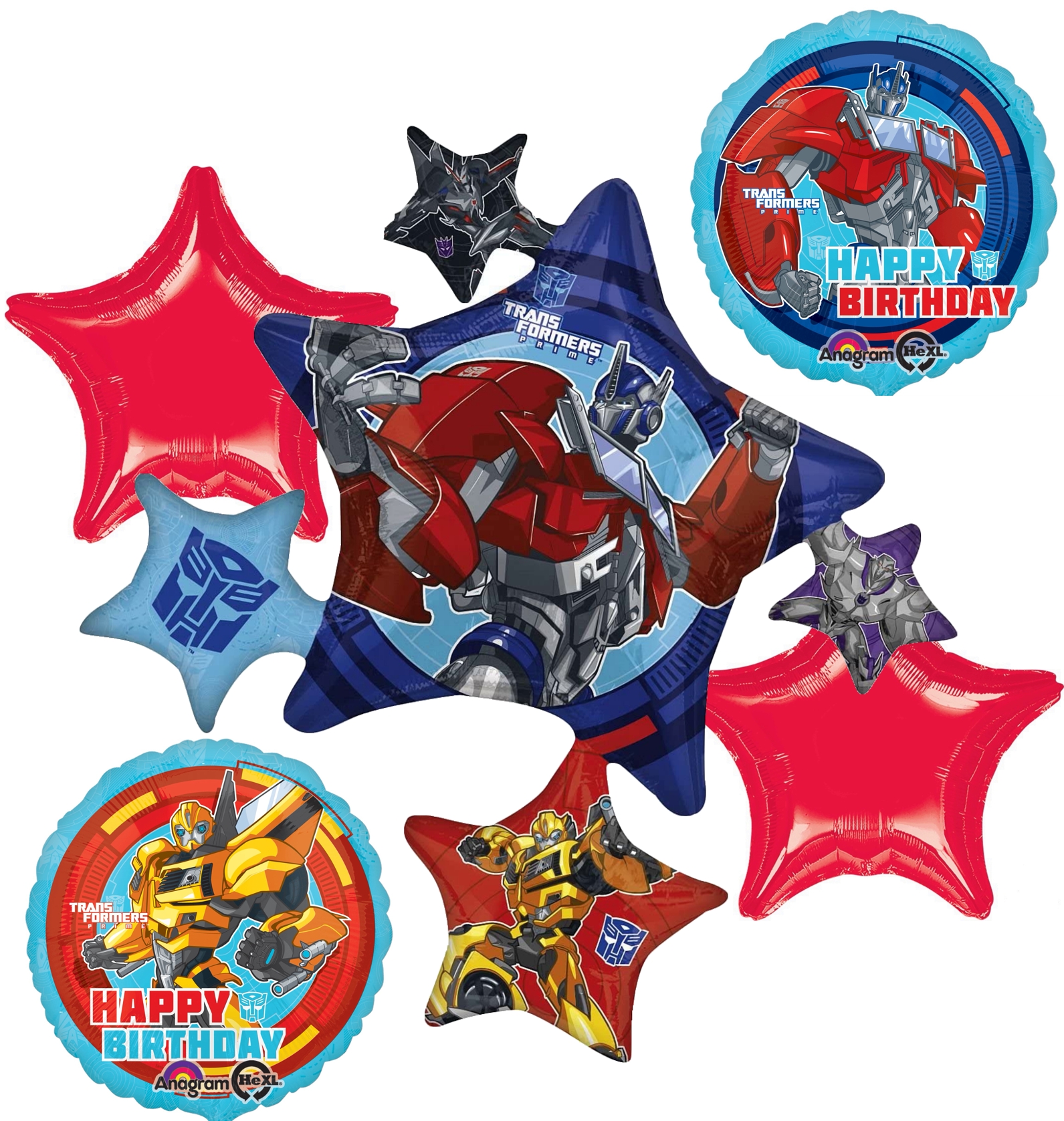 Transformers Birthday Balloon Bouquet Combo Mylar Foil Balloon By