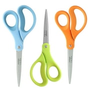 LIVINGO 8 Scissors All Purpose, Titanium Sharp Office Shears Home Crafting Assorted 3 Pack