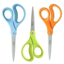 LIVINGO 8” Scissors All Purpose, Titanium Sharp Office Shears Home Crafting Assorted 3 Pack