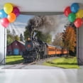 Steam Train Backdrop for Photography,Fabric Photo Background Backdrop ...