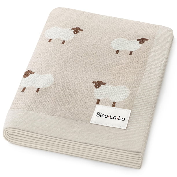 Bleu La La Manta para bebé – 100% algodón de lujo, suave, acogedora, ligera, unisex, manta para cochecito de bebé, manta para ducha, registro de regalos para recién nacidos, bebés y niños pequeños (ov