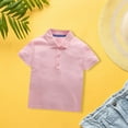 thumbnail image 6 of Generic Children's Summer T Shirt Short Sleeve Lapel Neck Solid Color Top Casual Going Out For 1 To 8 Years, 6 of 9