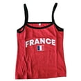 thumbnail image 1 of Camiseta gráfica corta brasileña para mujer - Poliéster y seda de leche, estilo urbano vintage de los 90, corte corto, ideal para aficionadas al fútbol o para llevar con ropa informal, 1 of 4