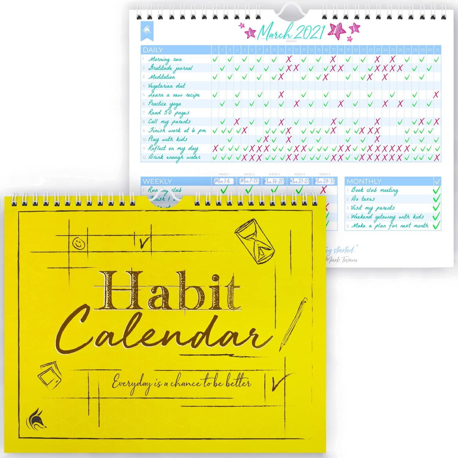 Habit Calendar - Break Old Habits & Welcome The New You - Walmart.com