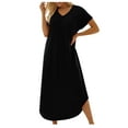 thumbnail image 2 of EGNMCR Robes de Fête pour Femmes Nouvelle Robe d'Été pour Femmes Ajustée à Manches Courtes Robe T-shirt Colorée, 2 of 6