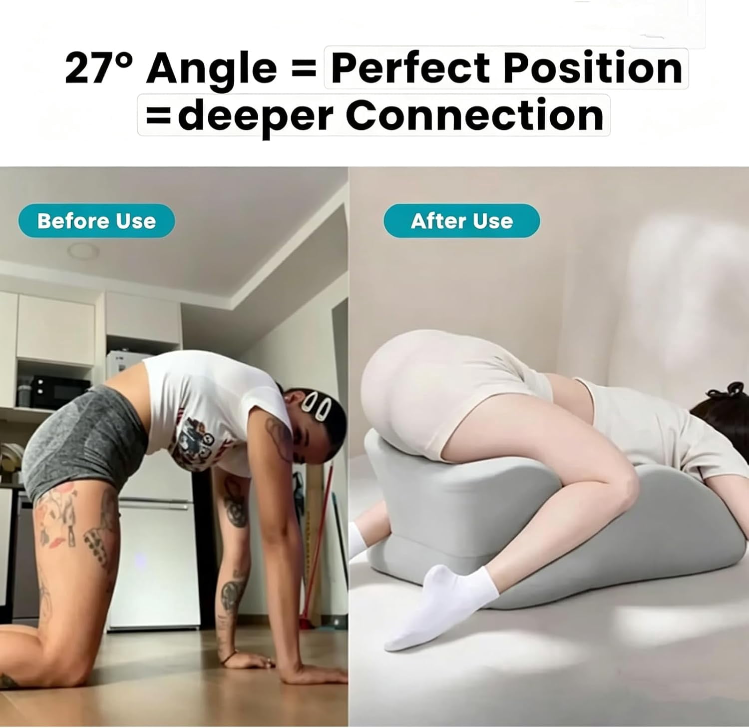 TripleHBB  Memory Foam Wedge Pillow, 27° Angled Support for Neck and Waist, Multi-Position Support Pillow