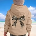 thumbnail image 2 of Byoo Toddler Girl's Hoodie Leopard Bow Graphic Long Sleeve Soft Cute Pullovers Hooded Sweatshirt Kids Casual Loose Fit Top, 2 of 5