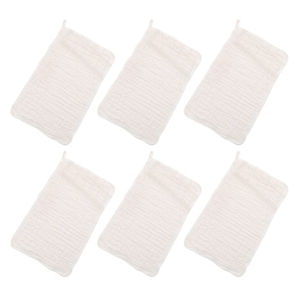 6 Pack Muselina Burp Cloths Baby Burp Clothes Burp Rags for Boy Girls Muslin Bibs 6 Large 20''x10'' Hand Washcloths Soft Absorbent