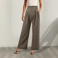 thumbnail image 2 of EDFBUYKRS Female Women Pants Casual Women's Pants Plus Size Casual Omen's Wide Leg Pants Work Business Casual Loose High Waisted Dress Palazzo Flowy Trousers Xxl, 2 of 7