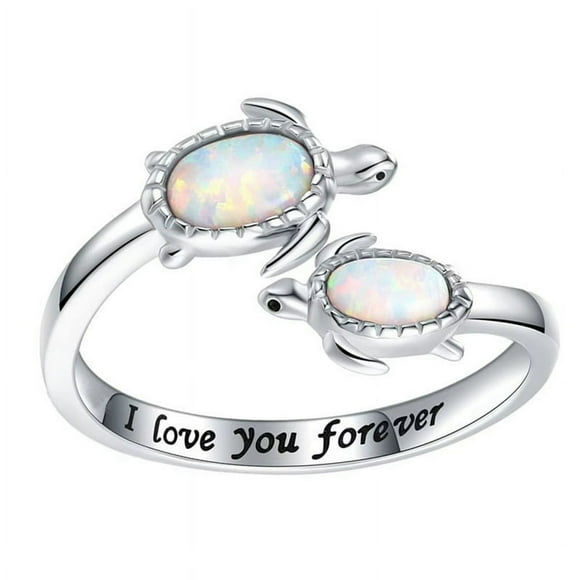 POINTERTECK Moonstone Rings Adjustable for Women Vintage Ring Water Drop White Stone Ring Female Fashion Jewelry