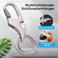 thumbnail image 2 of Multifunctional Key Ring with Bottle Opener, Folding Knife Tool and Carabiner Hook, Compact EDC Gear for Outdoor, Emergency, Camping Essentials, Portable Metal Keychain Organizer, 2 of 4