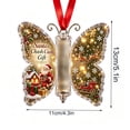 thumbnail image 3 of Butterfly Christmas Money Gift Ornament Butterfly Xmas Cash Decor, Acrylic Cash Holder with Built‑in Clear Compartment Holiday Wallets for Tree Window Car Gift for Family Friends, 3 of 7