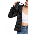 thumbnail image 2 of Love Tree Women's Juniors Ultra Light Slim Packable Quilted Travel Jacket (Black Hooded, Small), 2 of 5