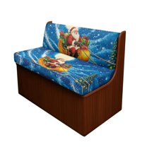 Yuyamidu Christmas RV Dinette Cushion Covers Santa Claus Camper Cushion Slipcover 1 Bench Cover 1 Backrest Cover Washable Seat Sofa Chair Cover RV Accessory, Blue