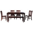 thumbnail image 1 of East West Furniture Modern Dining Table Set 6 Piece - Wooden Modern Dining Chairs Seat - Mahogany Finish Rectangular Kitchen Table and Bench, 1 of 5
