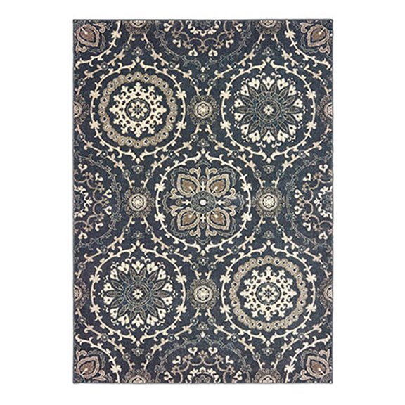 Sphinx Richmond Area Rug 008E3 Navy Floral Petals 2' 3" x  7' 6" Rectangle